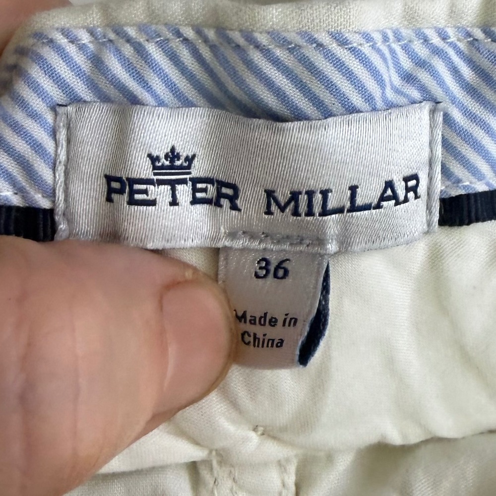Peter Millar Seaside Men's Linen Cotton 5 Pocket Pants Casual Chino 36x33 White - Picture 6 of 10